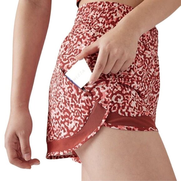 Athleta NWOT Mesh Racer Run High Rise 3" Short, Red / Pink S - Runner, Athletic - Picture 1 of 11